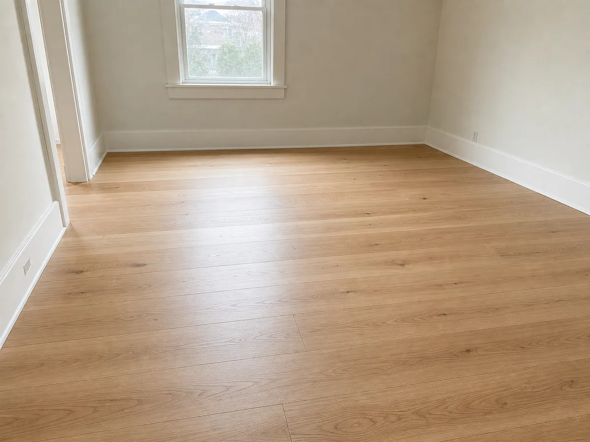 New wide plank hardwood flooring